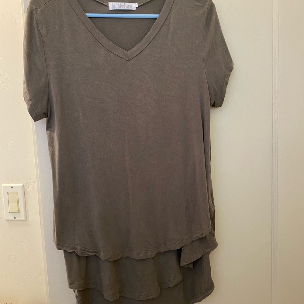 Latched mama olive green nursing t-shirt